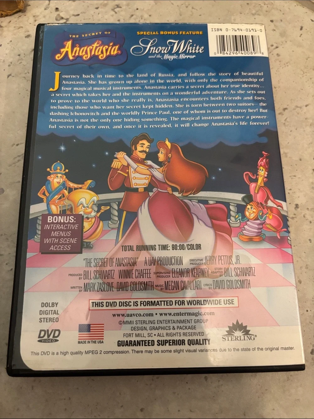 The Secret of Anastasia DVD - Animated Family Movie (Purple)